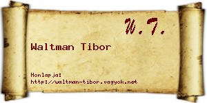 Waltman Tibor névjegykártya
